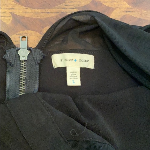 Silence + Noise Black Dress with Sheer Panels - Picture 4 of 6